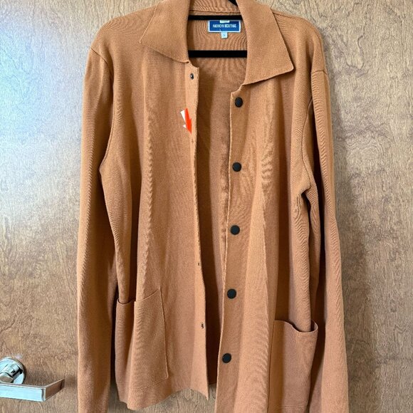 American Heritage Orange Birdseye Sweater Cardigan